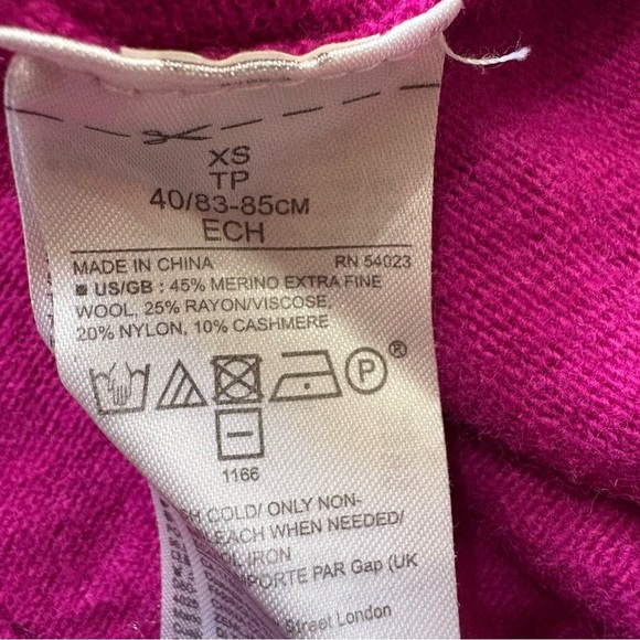 BANANA REPUBLIC Women’s Pink Merino Wool Cashmere Blend Sweater Size XS Tie - Picture 9 of 9